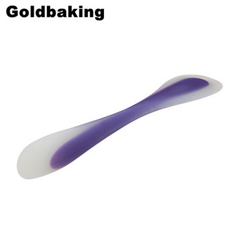 Goldbaking Едно парче Двустранна многофункционална силиконова лъжица и шпатула Скрепер за силиконови буркани