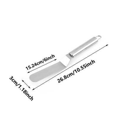 Nerūsējošā tērauda izliekta paletes nazis leņķveida glazūras lāpstiņa 3 izmēri kēksu kūku dekorēšanai, izlīdzinošai glazūrai glazūrai.