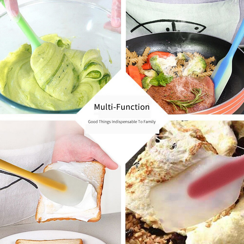Félig átlátszó fogantyú magas hőmérsékletnek ellenálló szilikon kaparó krém kaparó torta kaparó sütő szerszám tartozékok 2 DB