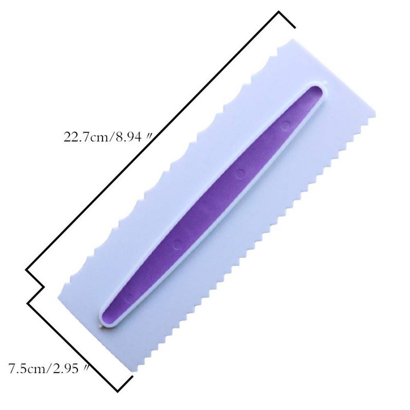 Komplektā 3 Dekorēšanas ķemme un glazūra Gludinātājs Dekorēšanas putas Sviests Krēms Kūkas malu instrumenti Skrāpējamais pulētājs