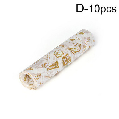 10Gb Vienreizējās lietošanas apdrukāts pārtikas iesaiņojums vaskots papīrs frī kartupeļi maize iepakojums cepšanas papīrs sviestmaižu konfektes, eļļu necaurlaidīgs vaska papīrs