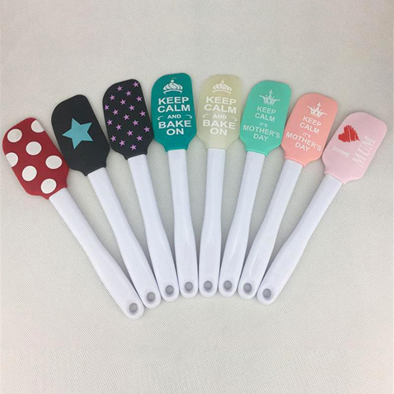 1gb Cute Sirds Zvaigznes burti Rakstu Kūka Lāpstiņa Pārtikas kvalitātes Silikona Sviesta Skrāpis Kūkas Krēms Sajaukšana Cepšanas rīki Nejauši