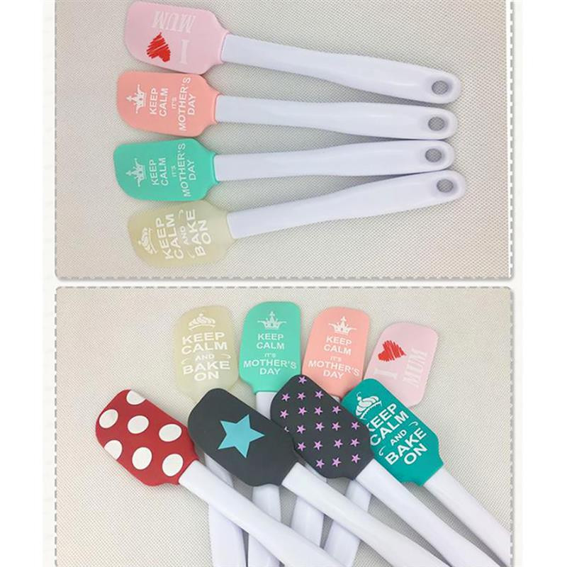 1gb Cute Sirds Zvaigznes burti Rakstu Kūka Lāpstiņa Pārtikas kvalitātes Silikona Sviesta Skrāpis Kūkas Krēms Sajaukšana Cepšanas rīki Nejauši
