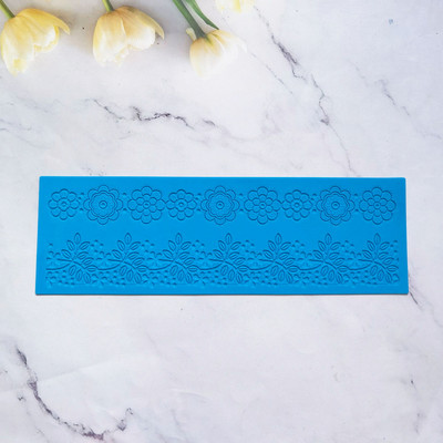 Virág csipkeforma torta szegély díszítő eszközök Fondant torta 3D forma élelmiszer minőségű szilikon szőnyeg penészsütés virágforma