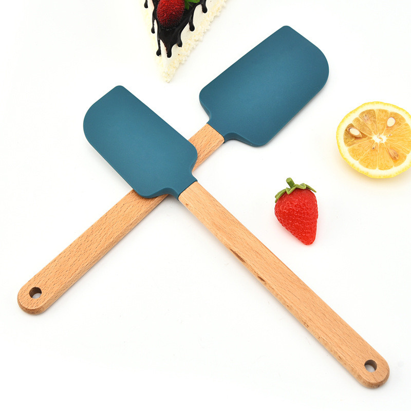 Koka roktura kūkas lāpstiņa Silikona skrāpis Nepiedegošs konditorejas izstrādājumu blenderis Krējuma sviesta smērētājs Virtuve Pica Pīrāgi Cepšanas rīki