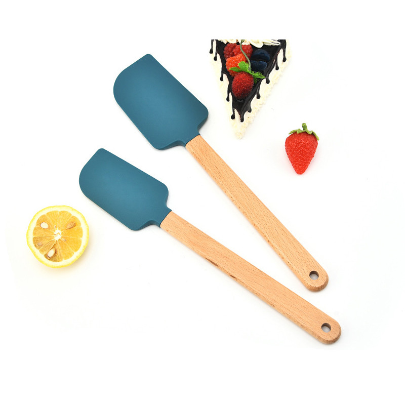 Koka roktura kūkas lāpstiņa Silikona skrāpis Nepiedegošs konditorejas izstrādājumu blenderis Krējuma sviesta smērētājs Virtuve Pica Pīrāgi Cepšanas rīki