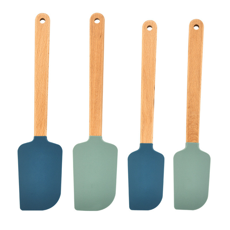 Koka roktura kūkas lāpstiņa Silikona skrāpis Nepiedegošs konditorejas izstrādājumu blenderis Krējuma sviesta smērētājs Virtuve Pica Pīrāgi Cepšanas rīki