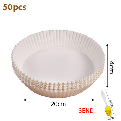 5/30/50/100 gab Air Fryer vienreizējās lietošanas papīra ieliktnis Nepiedegošs paklājs Tvaikonis apaļš papīra cepšanas paklājs Virtuves AirFryer cepšanas piederums