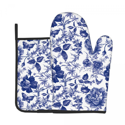 Tarka pillangós konyhai kesztyű Sunrise Gradiens hőálló grill légfrissítő kesztyű edénytartó mikrohullámú sütő kesztyű készlet