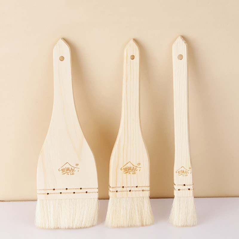 Taisna koka rokturi vilnas birstes josta Iepakojums Vilnas suka koka rokturis bārbekjū birste mati Love Full House cepšanas rīks