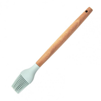 1 db szilikon BBQ olajos ráncos kefe fa nyelű sütemény kenyér krém kefék Sütő grill konyhai kiegészítők