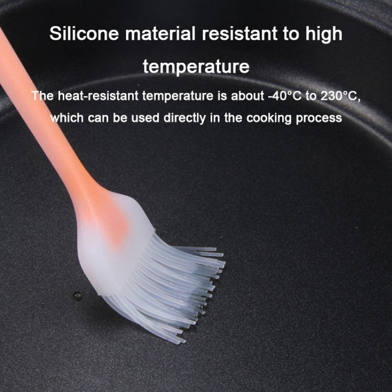 Sviesta otiņa trompetes silikona otiņa, eļļas otiņa, maza caurspīdīga galviņa, oranža rokturis, cepšanas konditorejas izstrādājumi