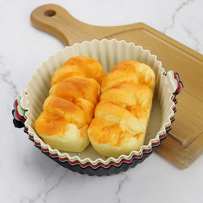 17/20 cm-es légsütő szilikon tepsi tortaforma csokoládé formák sütőedények péksütemény Airfryer edény kerek grillserpenyő