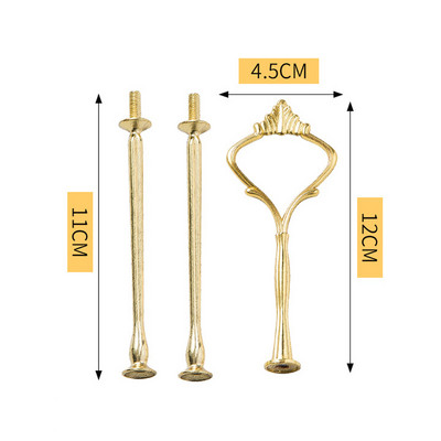 3 līmeņu metāla kūku displeja statīvs. Aparatūra Kronim pieguļošs viesību paplāte kūku pārtikas desertu plaukts kūku turētājs mājas virtuves instrumentiem