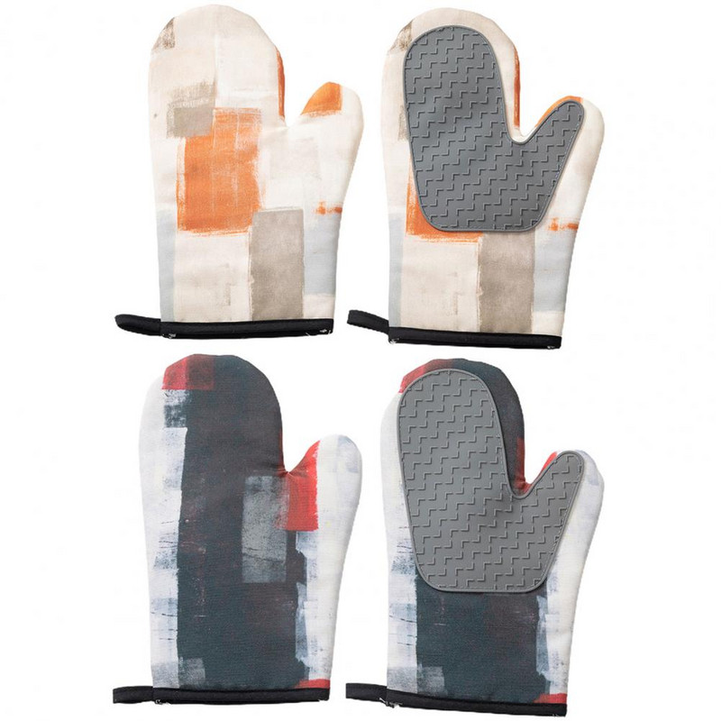 1 pāris neslīdoši izolācijas cimdi, pretpiedeguma silikona cepeškrāsns cimdi, cepeškrāsns grilēšana, dūraiņi gatavošanai, bārbekjū rīks