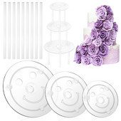 Tortų stovas, daugkartinio naudojimo tortų atramos, 3 pakopų tortų lėkštė daugiapakopiams tortams, vestuvių tortų dekoravimas, vestuvės, gimtadienio vakarėliai