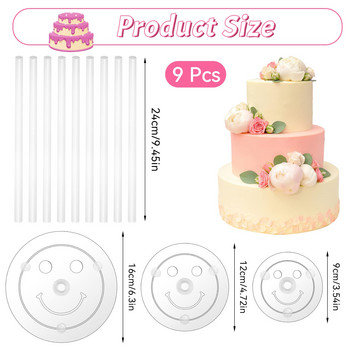 Поставка за торта, многократно използваеми подложки за торта, 3-етажна чиния за торти на много нива, декорация на сватбена торта, сватби, рождени дни
