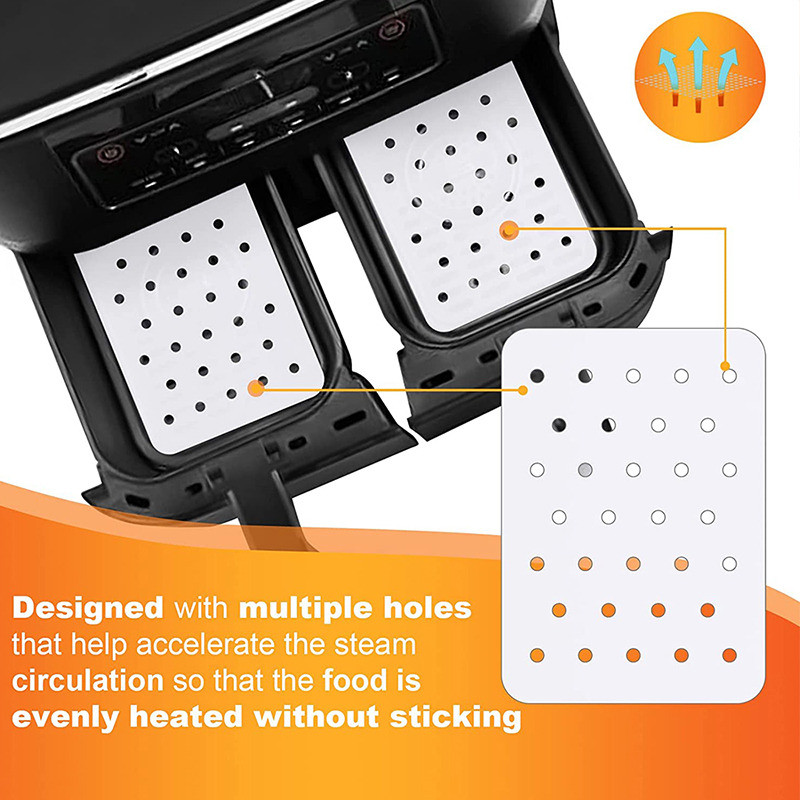 Grilis Griliui Manga Vienkartinis oro popieriaus priedas Popierius Oro gruzdintuvė Nelipnus įdėklas oro kilimėliui Ninja gruzdintuvė gruzdintuvė popierinis kepimas