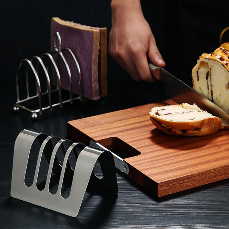 Kepalo laikiklis Praktiškas skrudintos duonos lentynos 4 stilių lygus kraštas Naudingas kelių riekelių talpos skrudintos duonos lentynos laikiklis