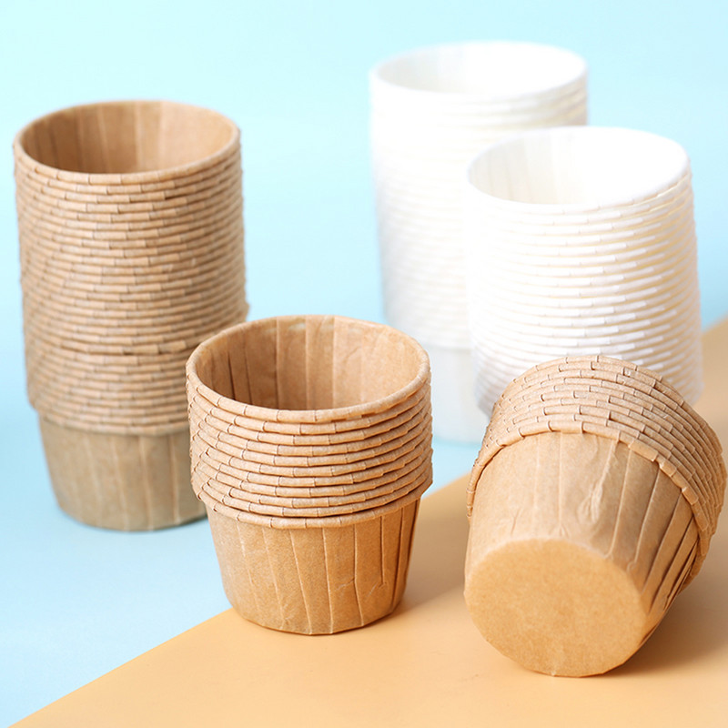 50/100db Muffin csésze Papír Cupcake Csokor Sütőpoharak Tokok Muffin Dobozok Tortapohár Barkácsolás Tortaeszközök Konyhai sütési kellékek