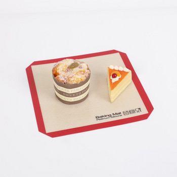 1PC незалепваща силиконова подложка за тава за печене Топлоустойчива подложка за тава за печене на торта Macaroon пица хляб за печене на фурна с въздушен фритюрник