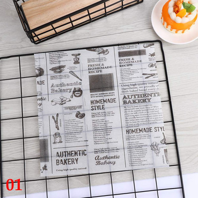 50GAB Maize Eļļas Papīrs Vaska Papīrs Ūdensnecaurlaidīgs Pārtikas Tauku Necaurlaidīgs Iesaiņojums Maize Sviestmaižu cepšanas rīks Virtuves piederumi