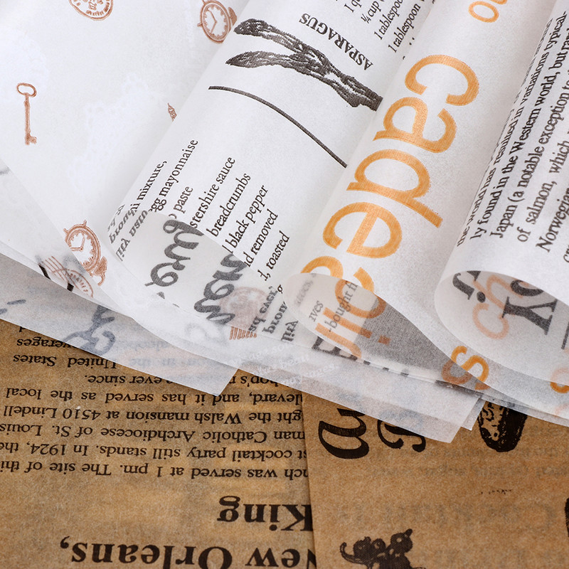 50GAB Maize Eļļas Papīrs Vaska Papīrs Ūdensnecaurlaidīgs Pārtikas Tauku Necaurlaidīgs Iesaiņojums Maize Sviestmaižu cepšanas rīks Virtuves piederumi