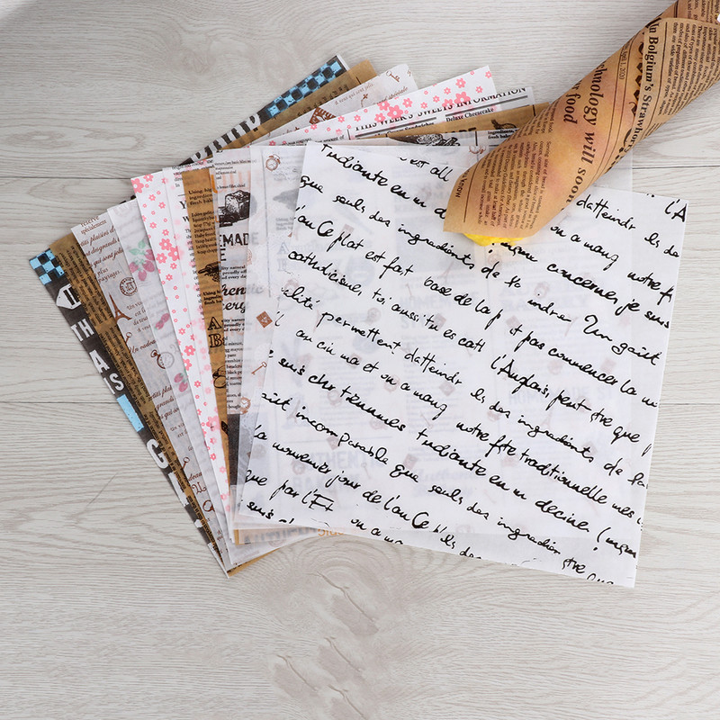 50GAB Maize Eļļas Papīrs Vaska Papīrs Ūdensnecaurlaidīgs Pārtikas Tauku Necaurlaidīgs Iesaiņojums Maize Sviestmaižu cepšanas rīks Virtuves piederumi