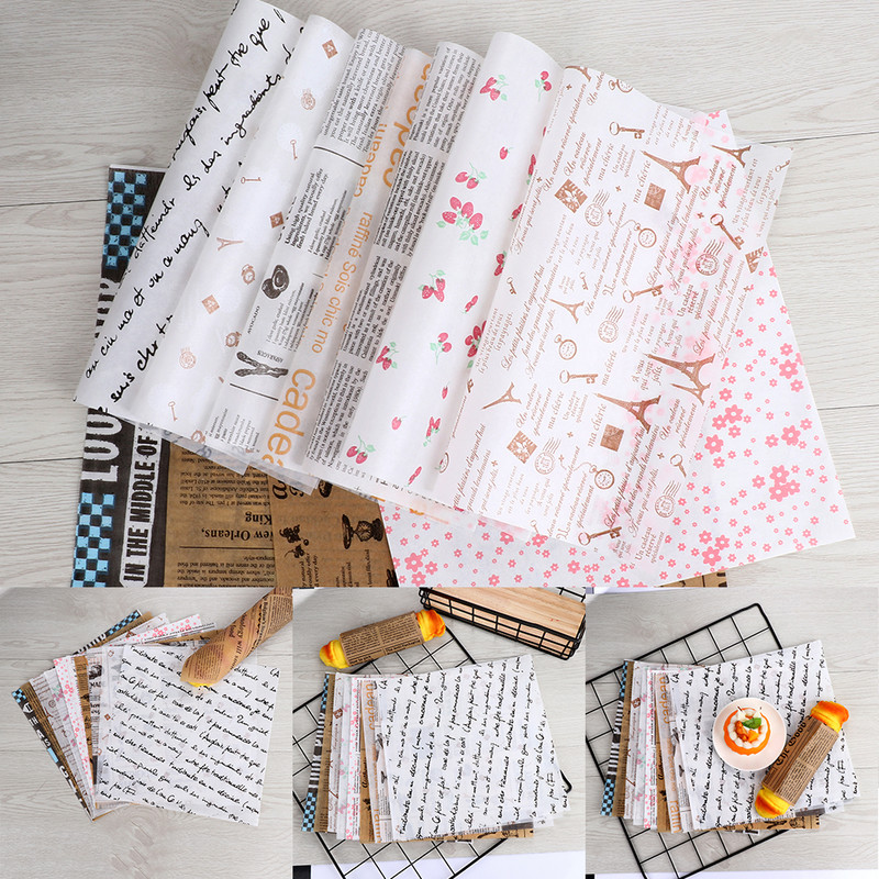 50GAB Maize Eļļas Papīrs Vaska Papīrs Ūdensnecaurlaidīgs Pārtikas Tauku Necaurlaidīgs Iesaiņojums Maize Sviestmaižu cepšanas rīks Virtuves piederumi