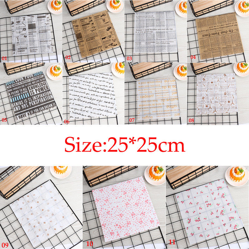 50GAB Maize Eļļas Papīrs Vaska Papīrs Ūdensnecaurlaidīgs Pārtikas Tauku Necaurlaidīgs Iesaiņojums Maize Sviestmaižu cepšanas rīks Virtuves piederumi