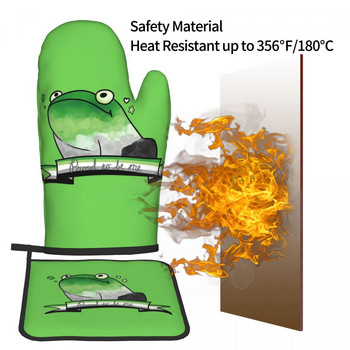 Ароматна горда жаба! Кухненска ръкавица жаба Изолация Барбекю ръкавица Държач за тенджера Комплект ръкавици за готвене
