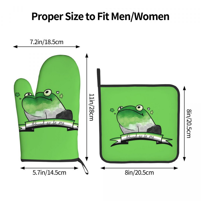 Aromantic Pride Frog! Γάντια κουζίνας βάτραχος Μόνωση Μπάρμπεκιου Γάντι Κατσαρόλα Σετ ψησίματος Γάντια Μαγειρικής