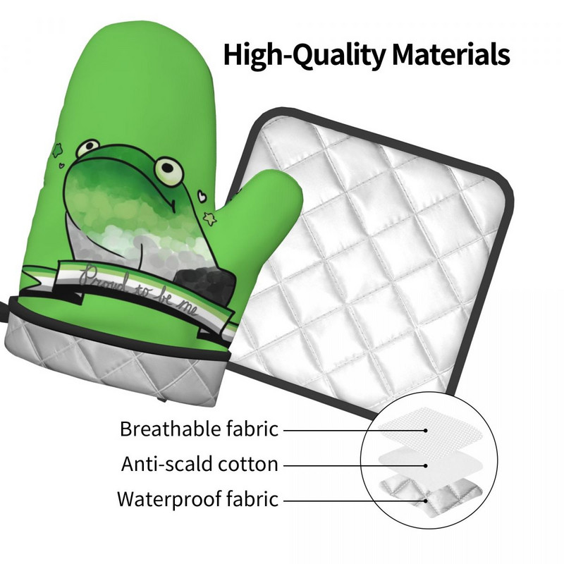 Aromantic Pride Frog! Γάντια κουζίνας βάτραχος Μόνωση Μπάρμπεκιου Γάντι Κατσαρόλα Σετ ψησίματος Γάντια Μαγειρικής