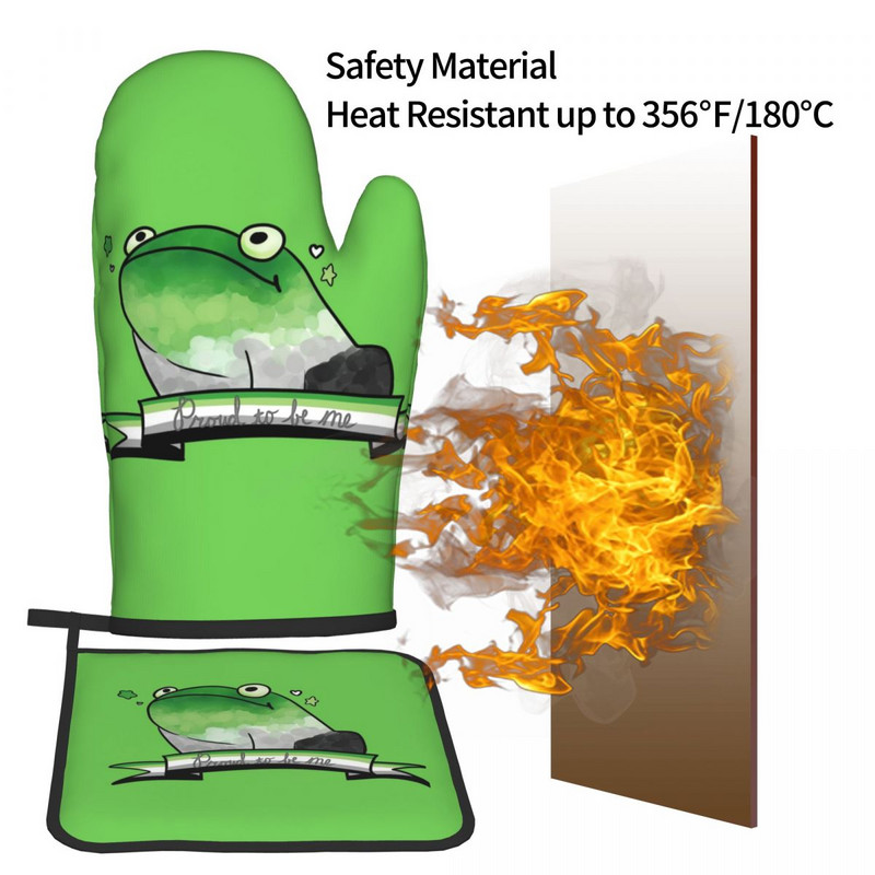 Aromantic Pride Frog! Γάντια κουζίνας βάτραχος Μόνωση Μπάρμπεκιου Γάντι Κατσαρόλα Σετ ψησίματος Γάντια Μαγειρικής