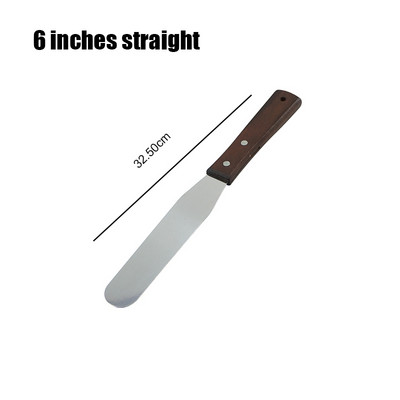 Nerūsējošā tērauda koka rokturis kūkas špakteļlāpstiņa krēms, izlīdzinošs, taisns, skūpsts nazis 6 collu 8 collu sviesta nazis