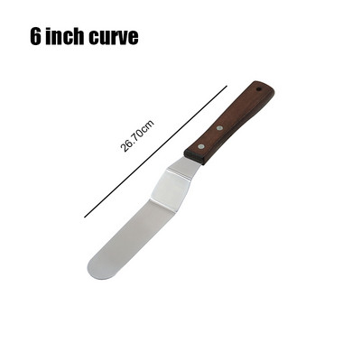 Nerūsējošā tērauda koka rokturis kūkas špakteļlāpstiņa krēms, izlīdzinošs, taisns, skūpsts nazis 6 collu 8 collu sviesta nazis