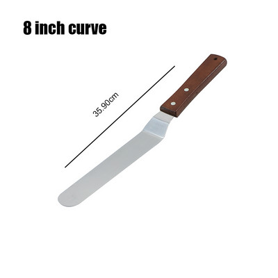 Nerūsējošā tērauda koka rokturis kūkas špakteļlāpstiņa krēms, izlīdzinošs, taisns, skūpsts nazis 6 collu 8 collu sviesta nazis