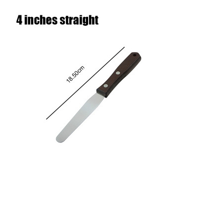 Nerūsējošā tērauda koka rokturis kūkas špakteļlāpstiņa krēms, izlīdzinošs, taisns, skūpsts nazis 6 collu 8 collu sviesta nazis