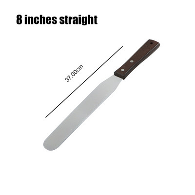 Nerūsējošā tērauda koka rokturis kūkas špakteļlāpstiņa krēms, izlīdzinošs, taisns, skūpsts nazis 6 collu 8 collu sviesta nazis