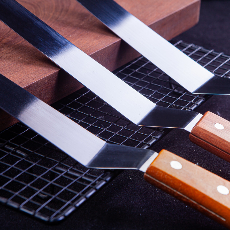 Nerūsējošā tērauda koka rokturis kūkas špakteļlāpstiņa krēms, izlīdzinošs, taisns, skūpsts nazis 6 collu 8 collu sviesta nazis