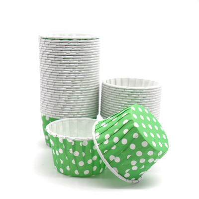 50 vnt Muffin Cake Cupcake Dėklai Spalvotas taškas Aliejui atsparus Cupcake Pamušalas Kepimo puodelio padėklas Vestuvių vakarėlio kasetės Vyniojamasis popierius