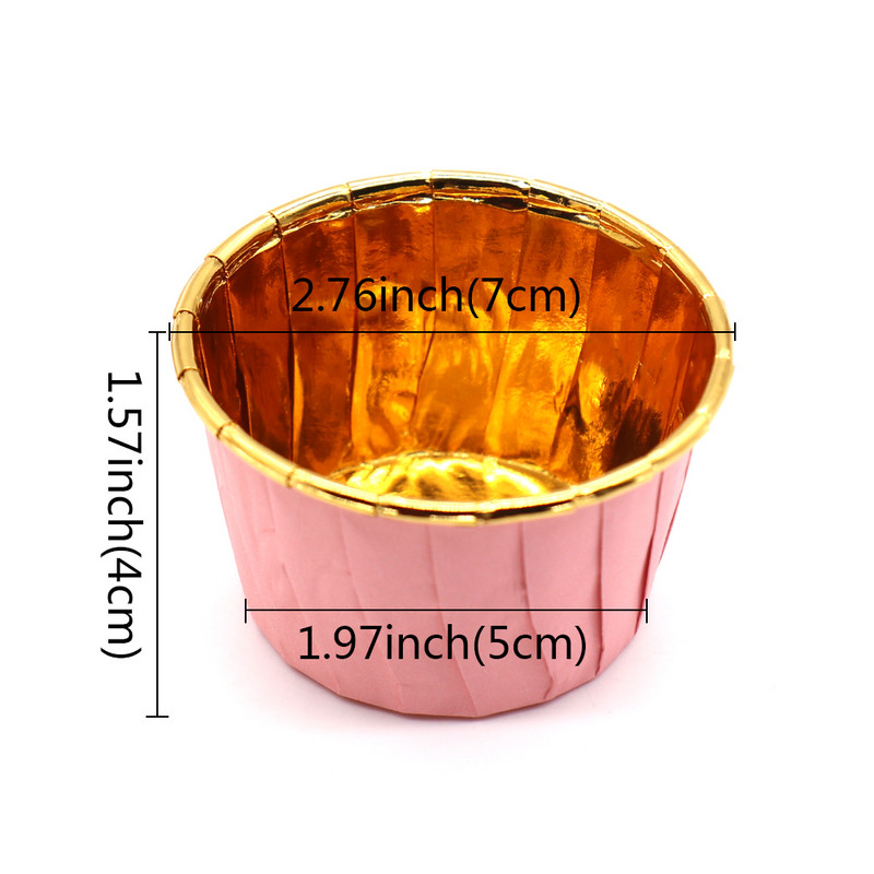 50 vnt Muffin Cake Cupcake Dėklai Spalvotas taškas Aliejui atsparus Cupcake Pamušalas Kepimo puodelio padėklas Vestuvių vakarėlio kasetės Vyniojamasis popierius