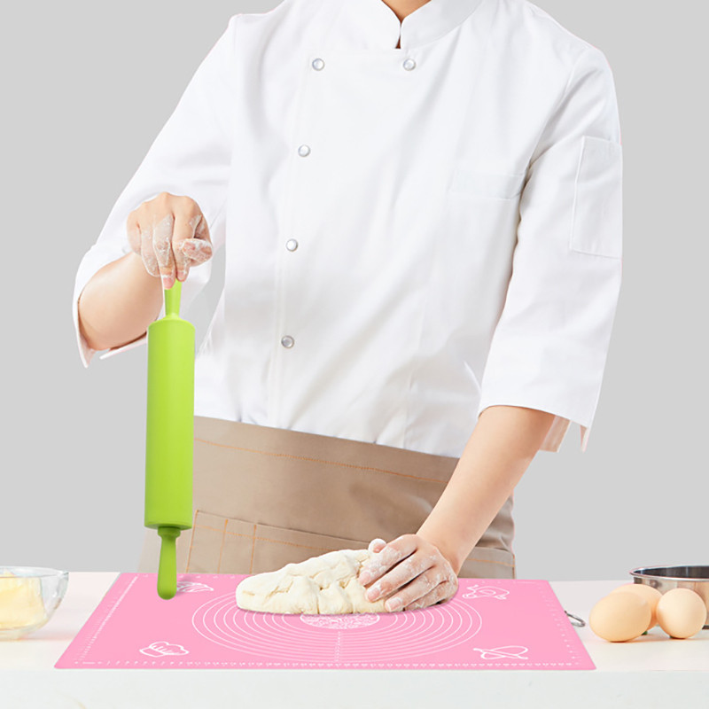 Nelipnios plastikinės rankenos smeigtukas Tešlos tešlos miltų volelis Silikoninis kočėlas Virtuvės kepimo virimo įrankiai Kalėdų kočėlas