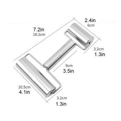 Nerūdijančio plieno dvigalvis volelis Nelipnus tešlos tešlos volelis Koldūnai Virtuvės priedai Picos kepimo reikmenys
