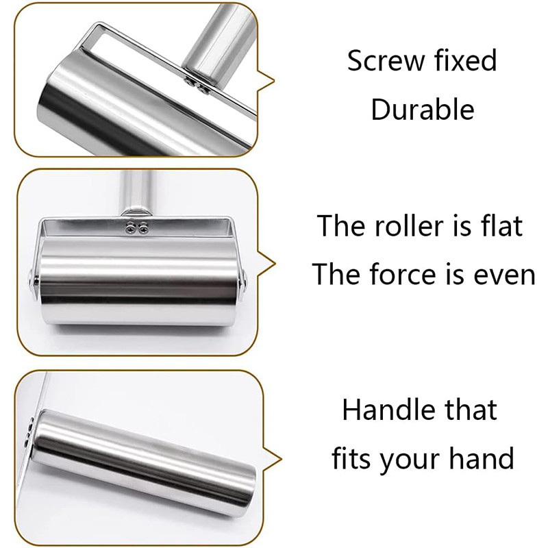 Nerūdijančio plieno dvigalvis volelis Nelipnus tešlos tešlos volelis Koldūnai Virtuvės priedai Picos kepimo reikmenys