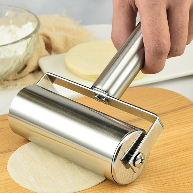 Nerūdijančio plieno dvigalvis volelis Nelipnus tešlos tešlos volelis Koldūnai Virtuvės priedai Picos kepimo reikmenys