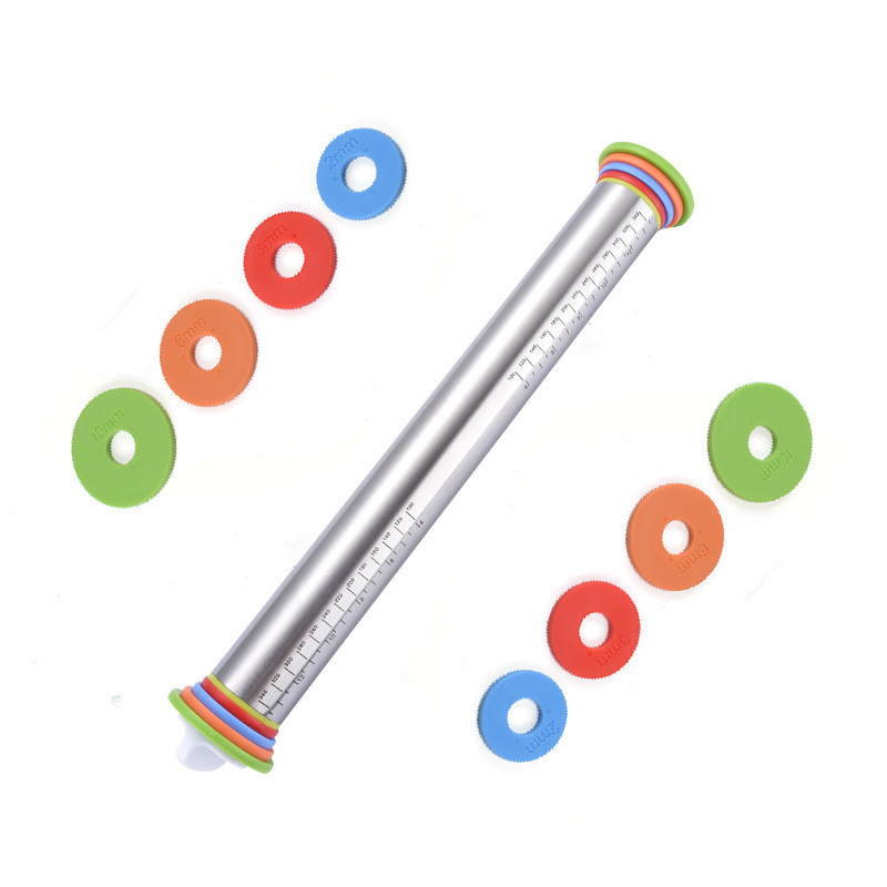 Nerūdijančio plieno reguliuojamas kočėlas kočėlas torto volelis tešlos kočėlas Kepimo įrankiai