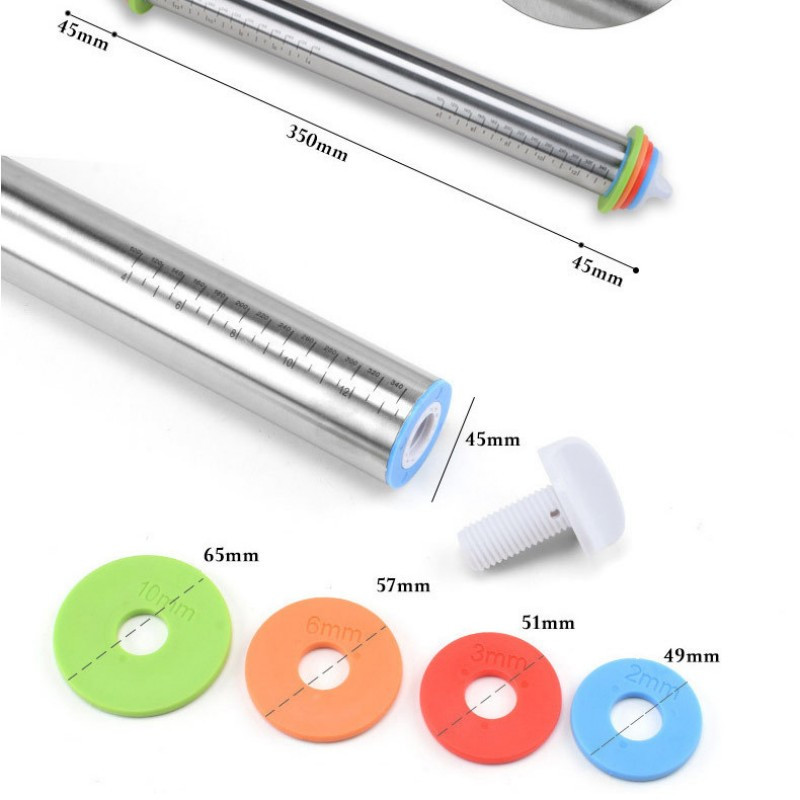 Nerūdijančio plieno reguliuojamas kočėlas kočėlas torto volelis tešlos kočėlas Kepimo įrankiai