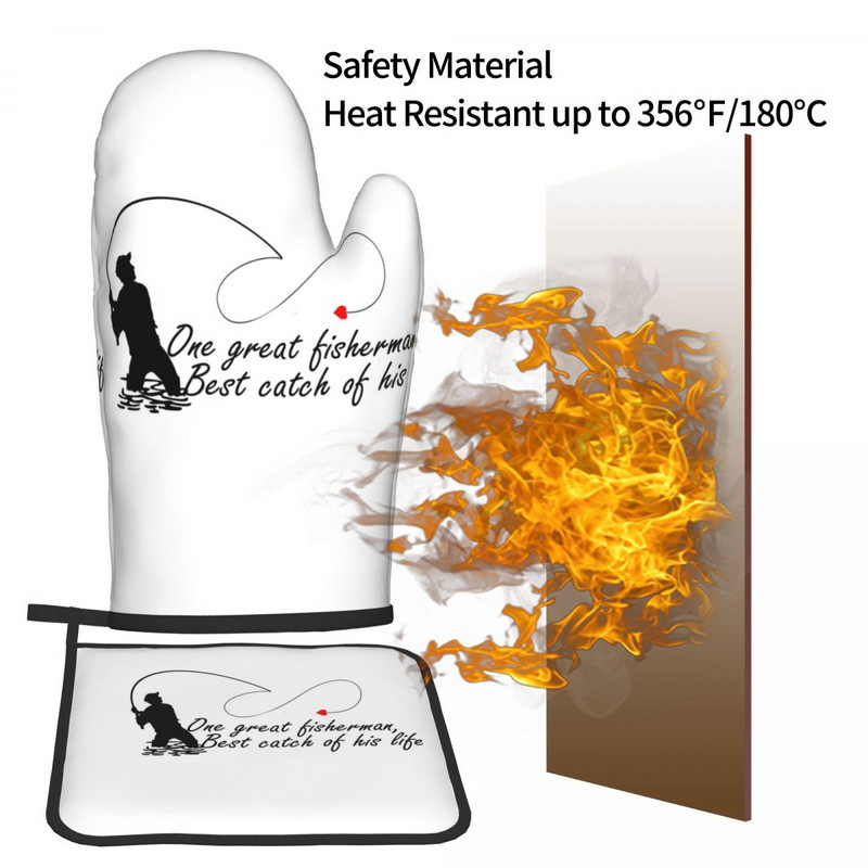 Viens lielisks zvejnieka dūraiņu karstais spilventiņš Viņa mūža labākā nozveja Grils Gaisa cepeškrāsnis Karstumizturīgs Virtuves cimdi Mikroviļņu krāsns Cepeškrāsns dūraiņu komplekts