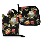 Balts un sarkans Penoy cepeškrāsns dūraiņu un katlu turētāju komplekts karstumizturīgi, neslīdoši virtuves cimdi ar iekšējo kokvilnas slāni grila gatavošanai